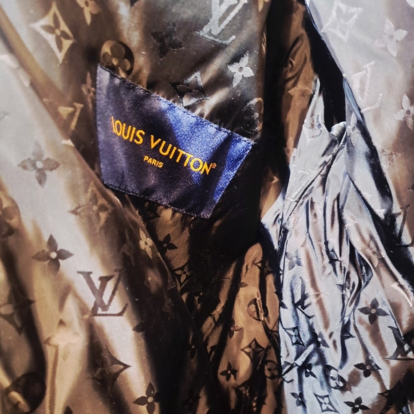 Vintage Louis Vuitton Sherpa Navy Blue Jacket In Excellent Condition XL - Picture 4 of 12